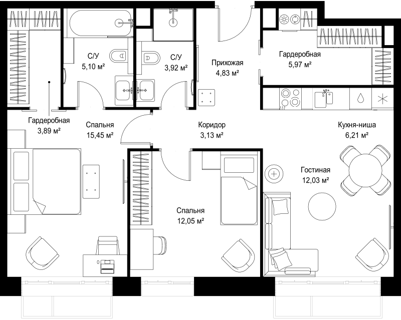 3 ккв (Евро) 72,6 м²