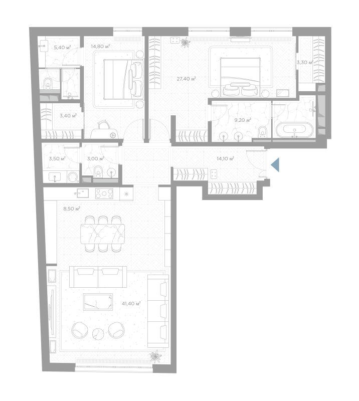 3 ккв (Евро) 134 м²