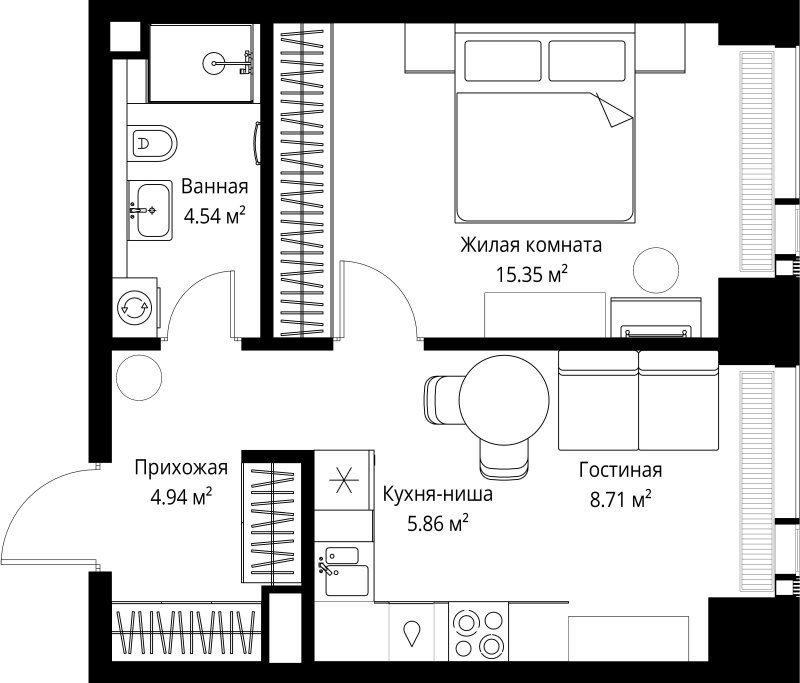 1 ккв 39,4 м²