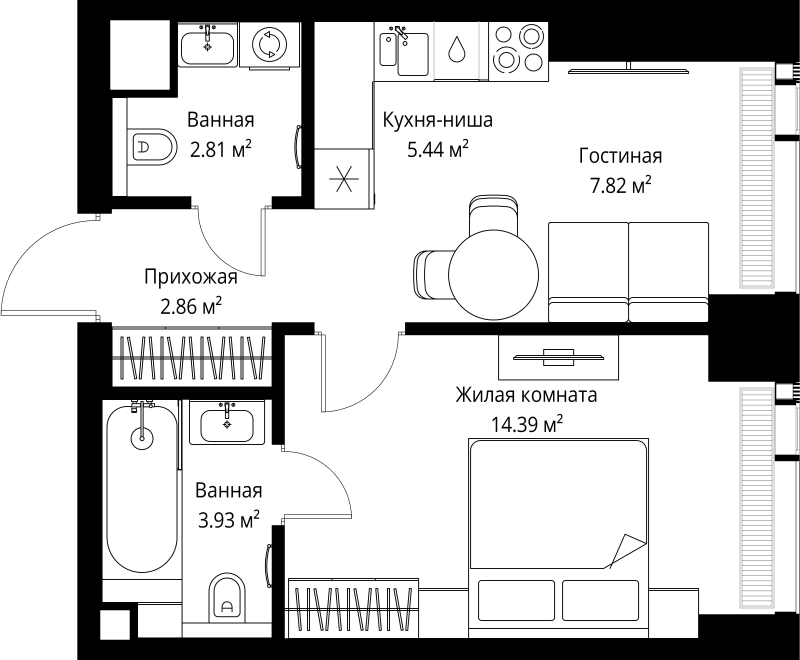 1 ккв 37,3 м²