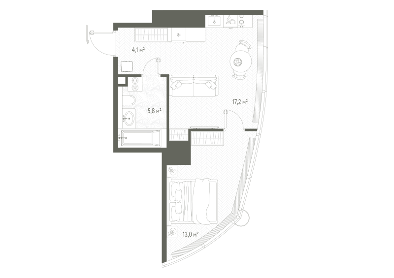 2 ккв (Евро) 40,1 м²