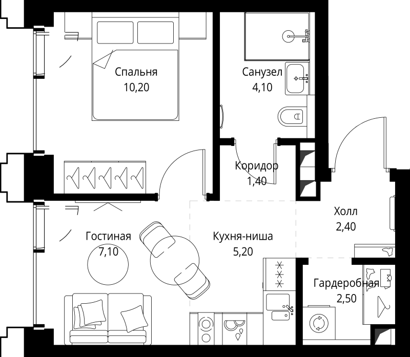 1 ккв 33,3 м²