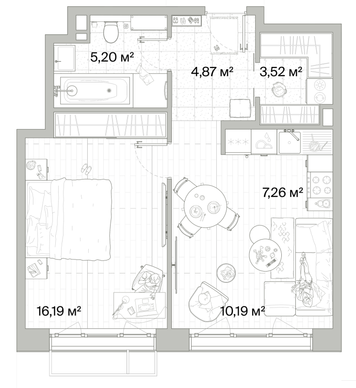 2 ккв (Евро) 47,2 м²