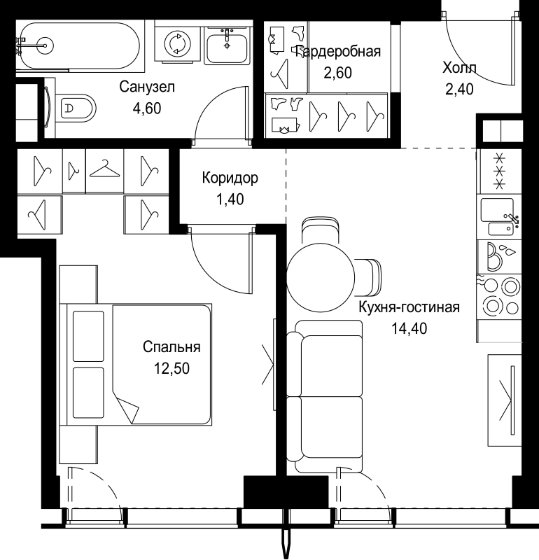 1 ккв 37,9 м²