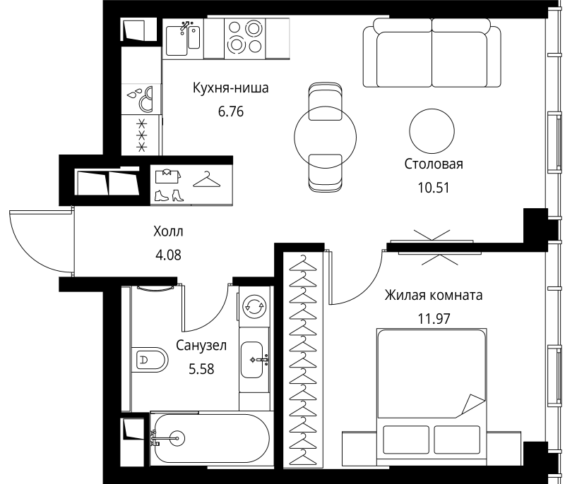 2 ккв (Евро) 38,9 м²