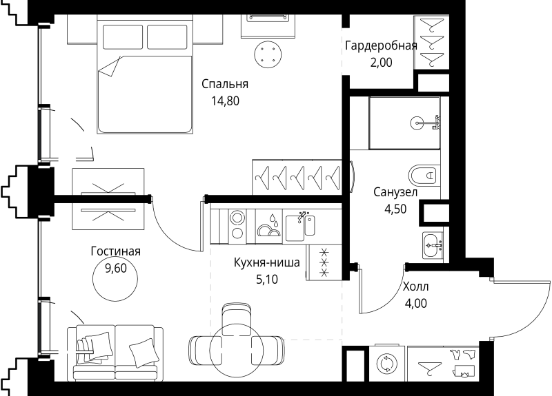1 ккв 40,3 м²