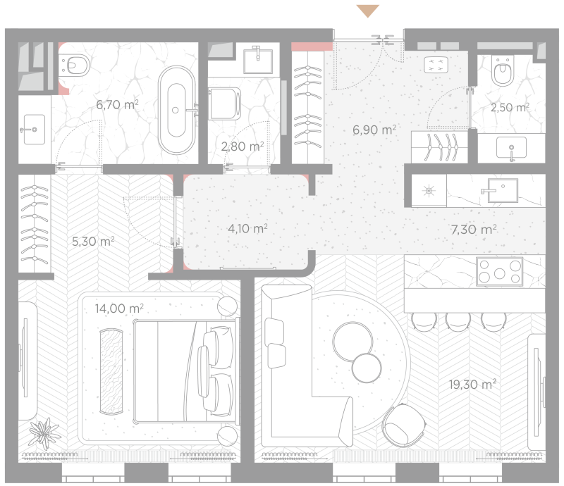 2 ккв (Евро) 68,9 м²