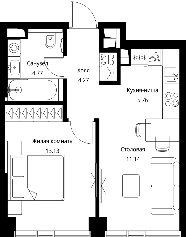 2 ккв (Евро) 39,1 м²