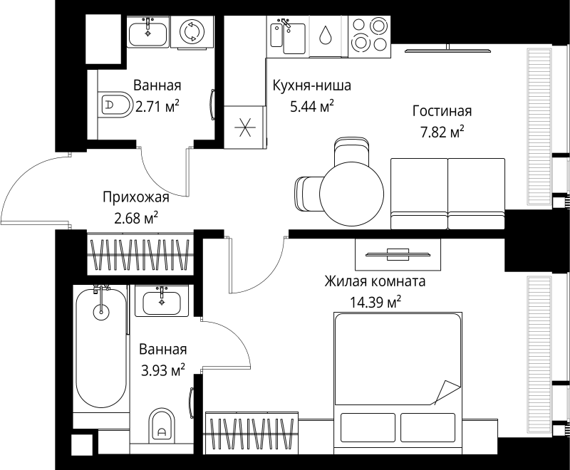 1 ккв 37 м²