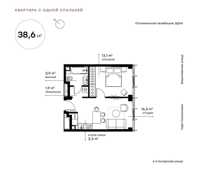 2 ккв (Евро) 38,6 м²