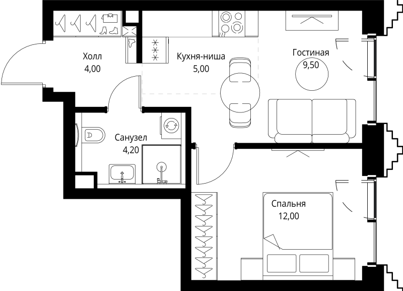 1 ккв 35,2 м²