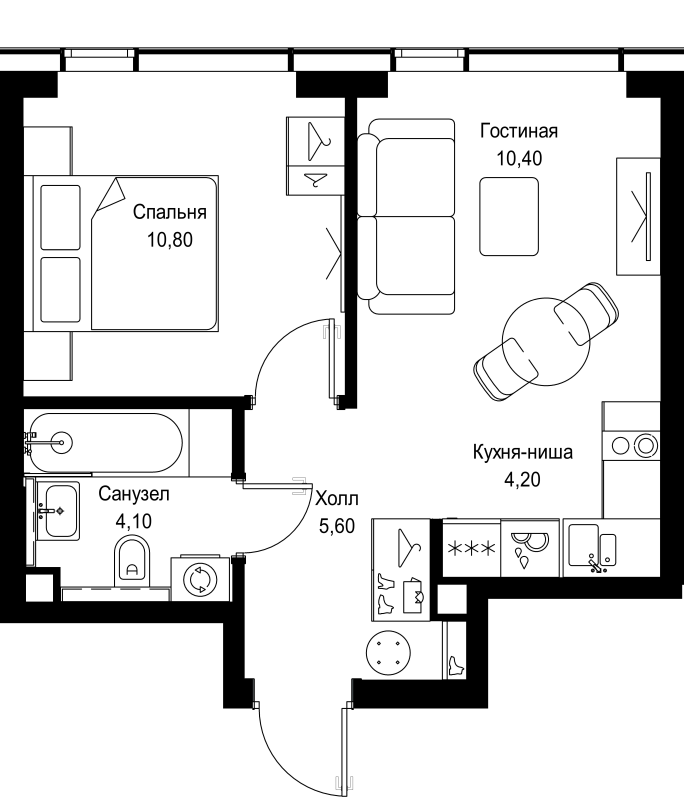1 ккв 35,1 м²
