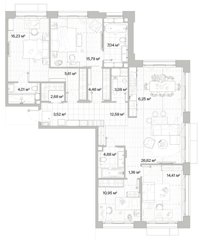 5 ккв (Евро) 140 м²