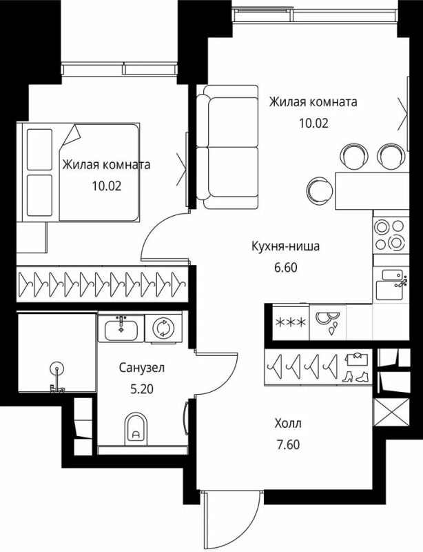 2 ккв (Евро) 39,4 м²