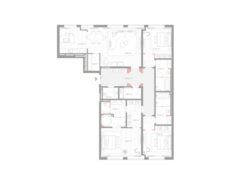 4 ккв (Евро) 185 м²