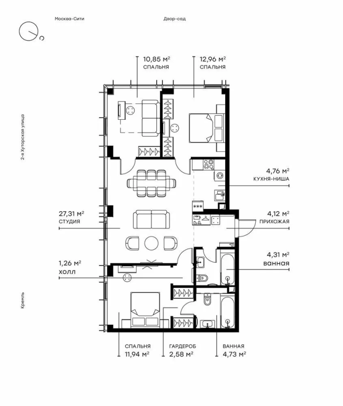 4 ккв (Евро) 85,9 м²