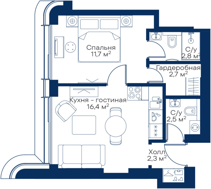 2 ккв (Евро) 37,9 м²