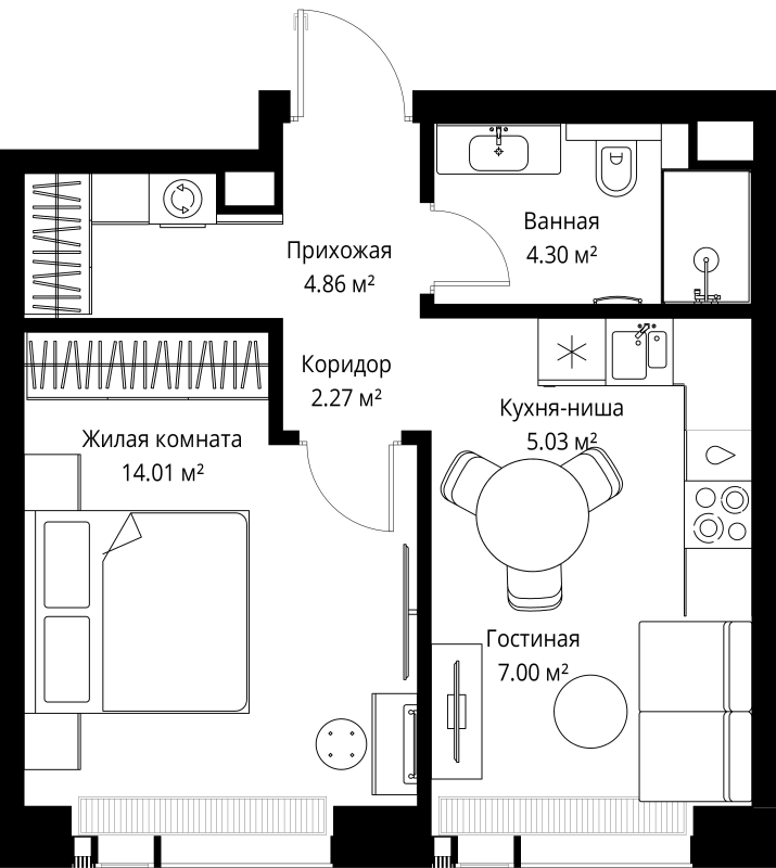 1 ккв 37,5 м²