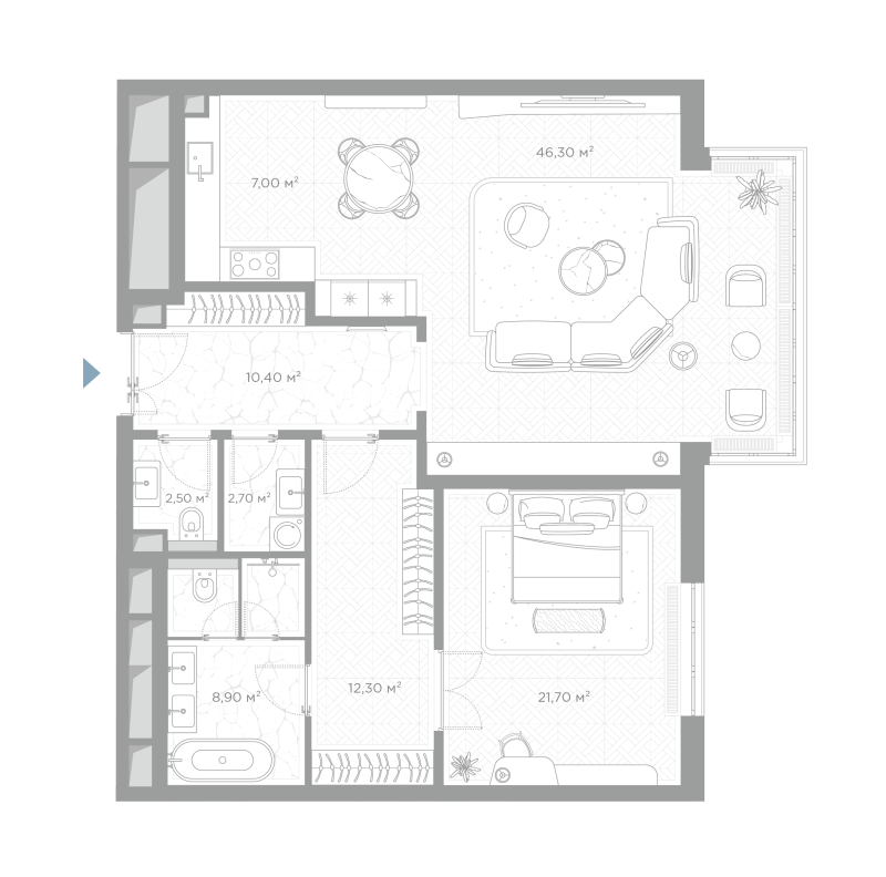 2 ккв (Евро) 111,8 м²
