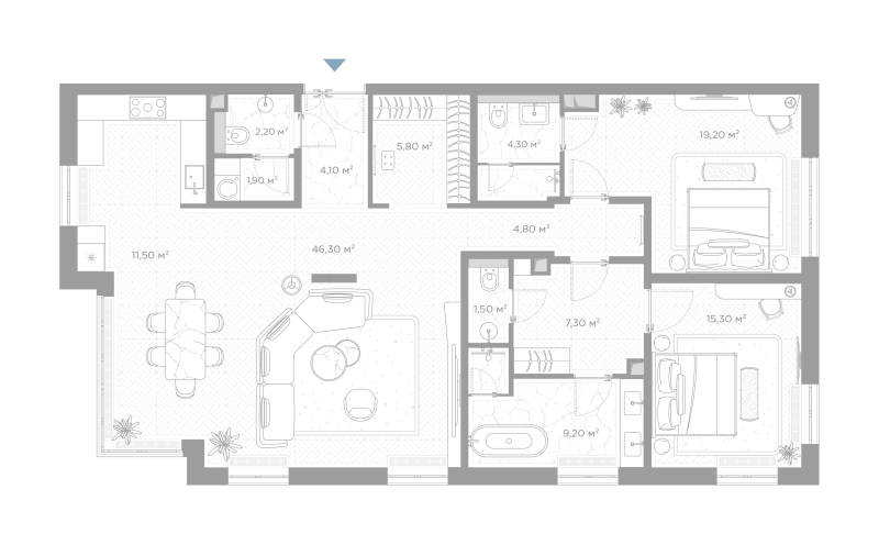 3 ккв (Евро) 133,4 м²