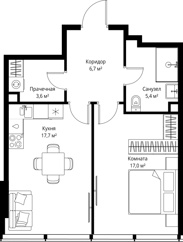 2 ккв (Евро) 50,4 м²