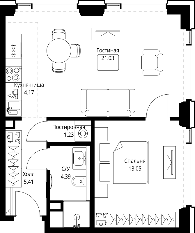 2 ккв (Евро) 49,3 м²