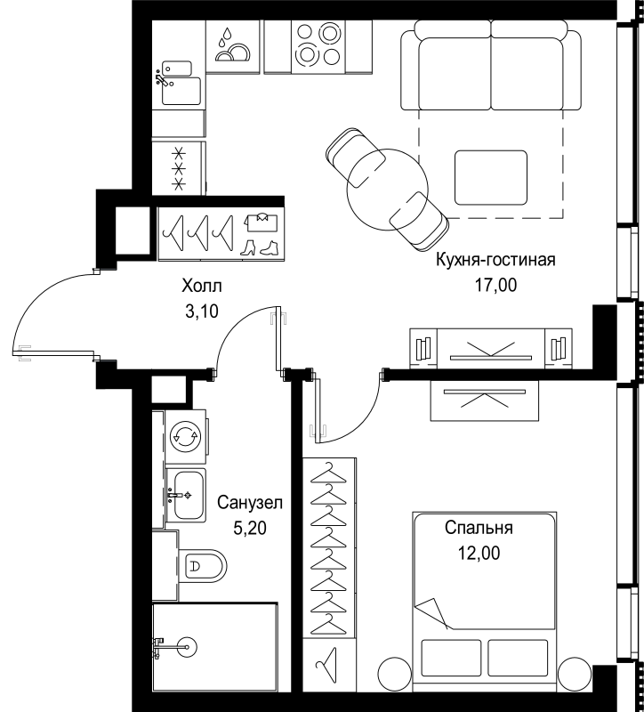 2 ккв (Евро) 37,3 м²