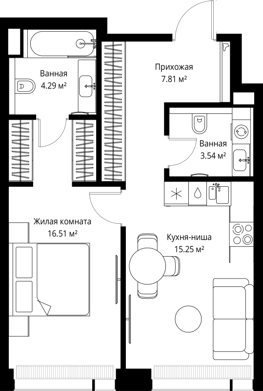 2 ккв (Евро) 47,4 м²
