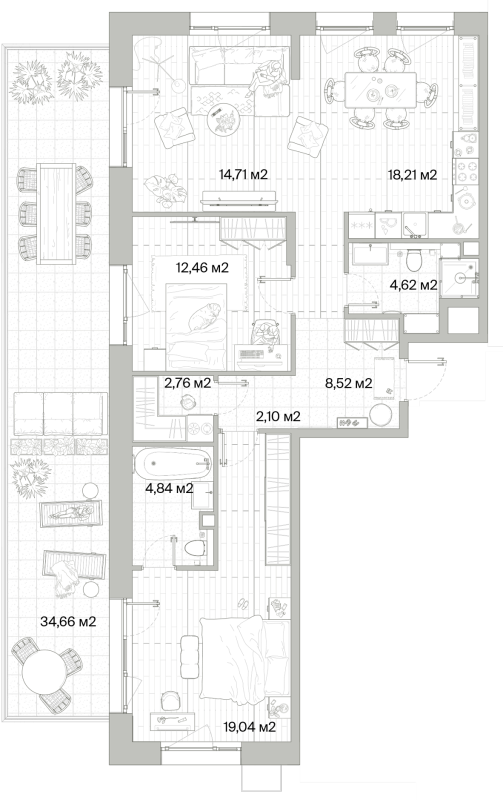 3 ккв (Евро) 97,7 м²