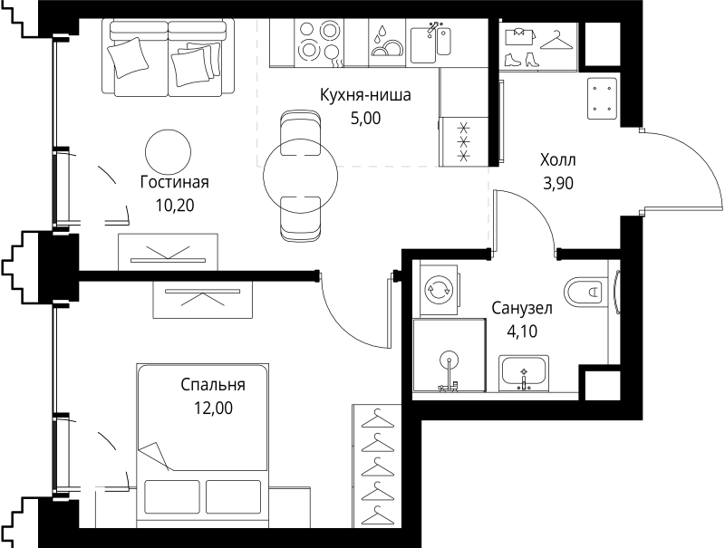2 ккв (Евро) 35,6 м²