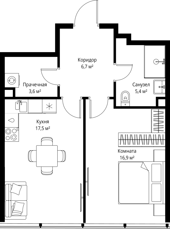 2 ккв (Евро) 50,1 м²