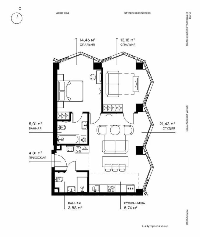 3 ккв (Евро) 69,1 м²