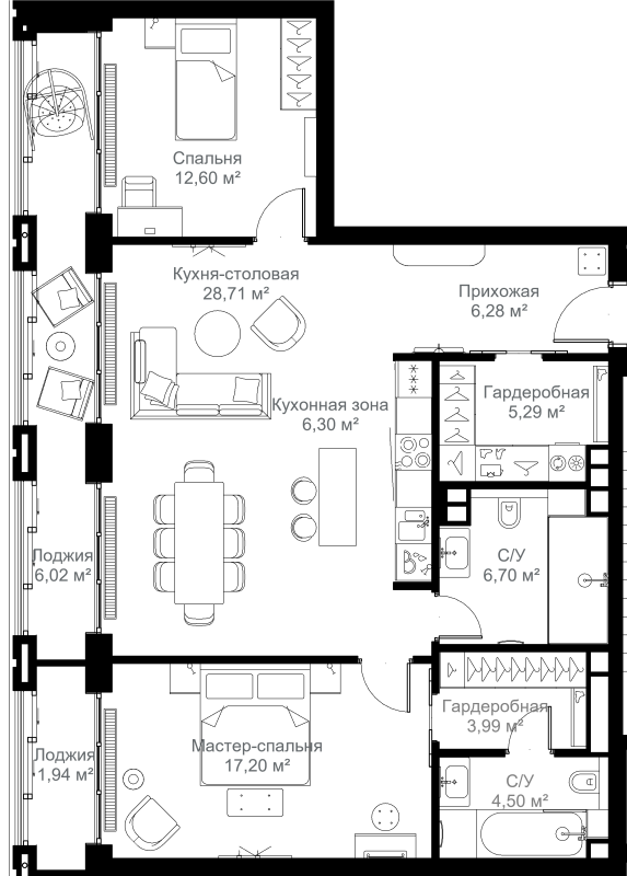 3 ккв (Евро) 99,5 м²