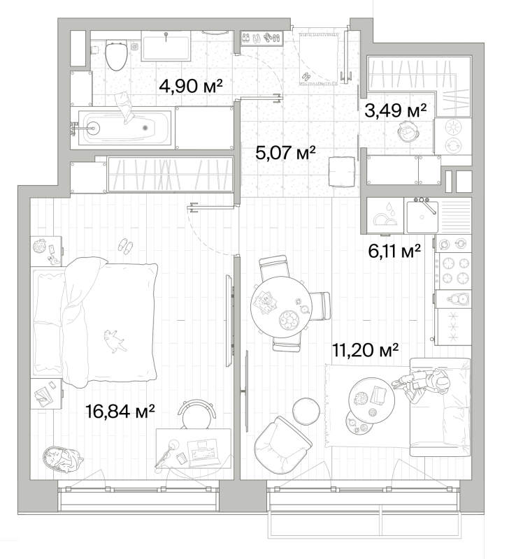 2 ккв (Евро) 47,6 м²
