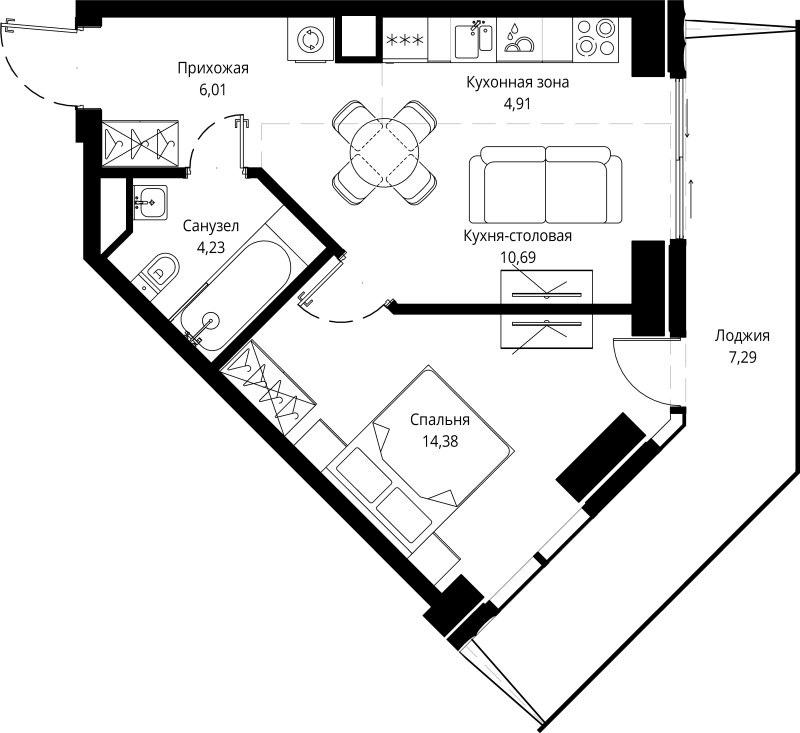 2 ккв (Евро) 48,1 м²