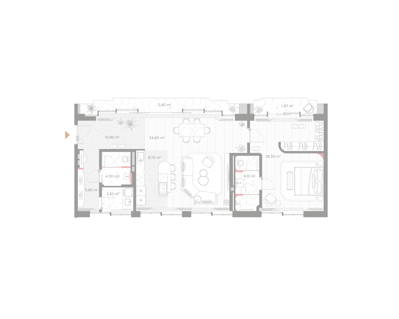 2 ккв (Евро) 105 м²