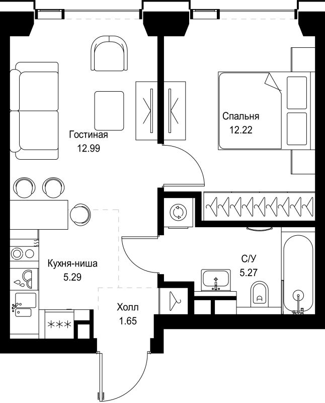 2 ккв (Евро) 37,4 м²