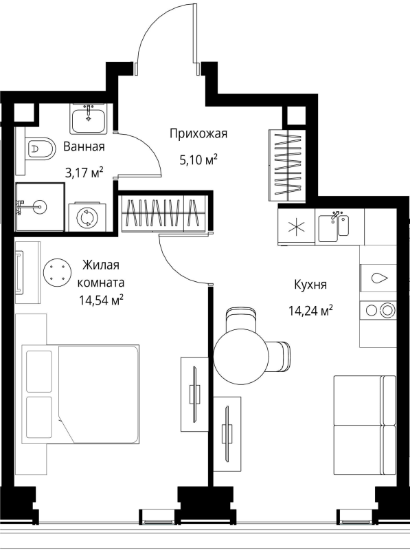1 ккв 37,1 м²