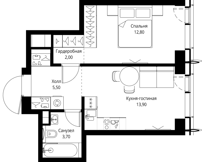 1 ккв 37,9 м²