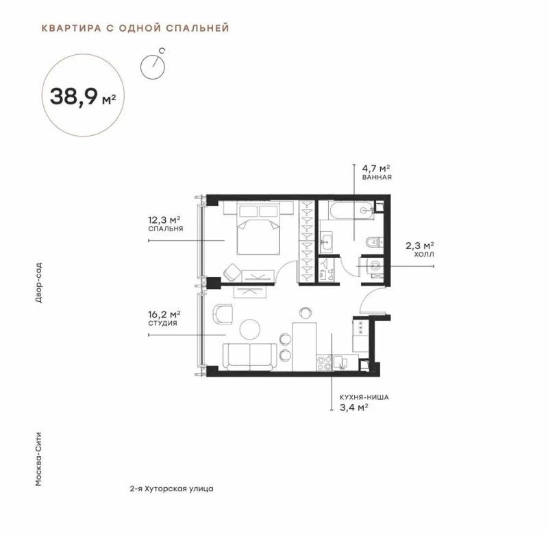 2 ккв (Евро) 38,6 м²