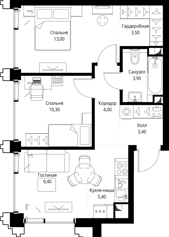 2 ккв 53,3 м²