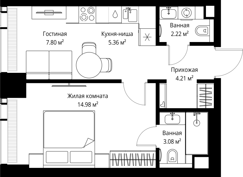 1 ккв 37,7 м²