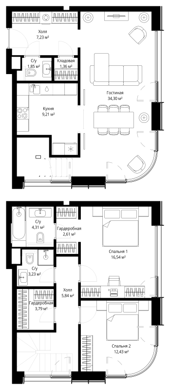 3 ккв (Евро) 102,6 м²