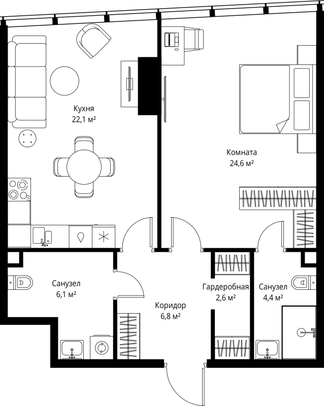2 ккв (Евро) 66,6 м²