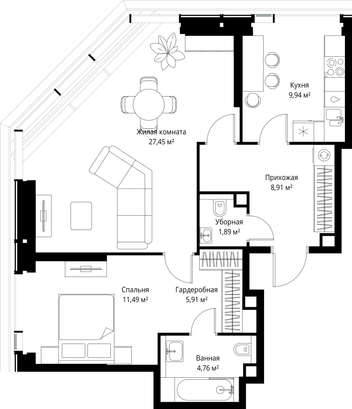 2 ккв 70,4 м²