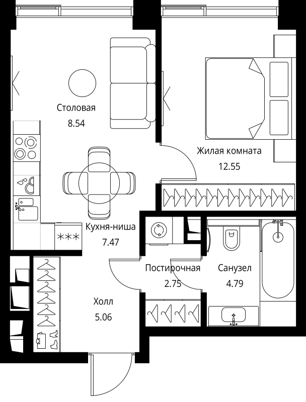 2 ккв (Евро) 41,2 м²