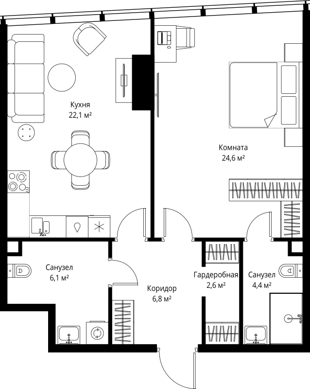 2 ккв (Евро) 66,6 м²