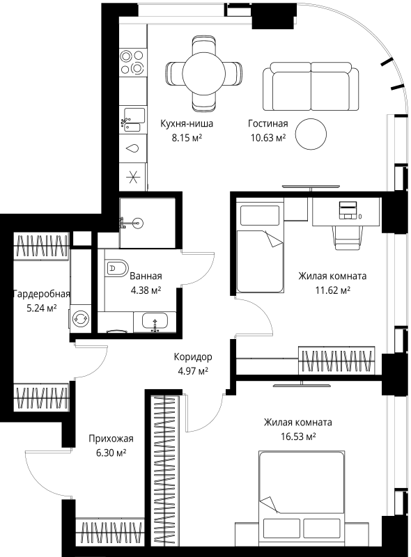 3 ккв (Евро) 67,8 м²