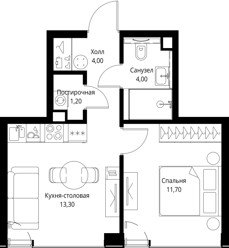 1 ккв 34,2 м²