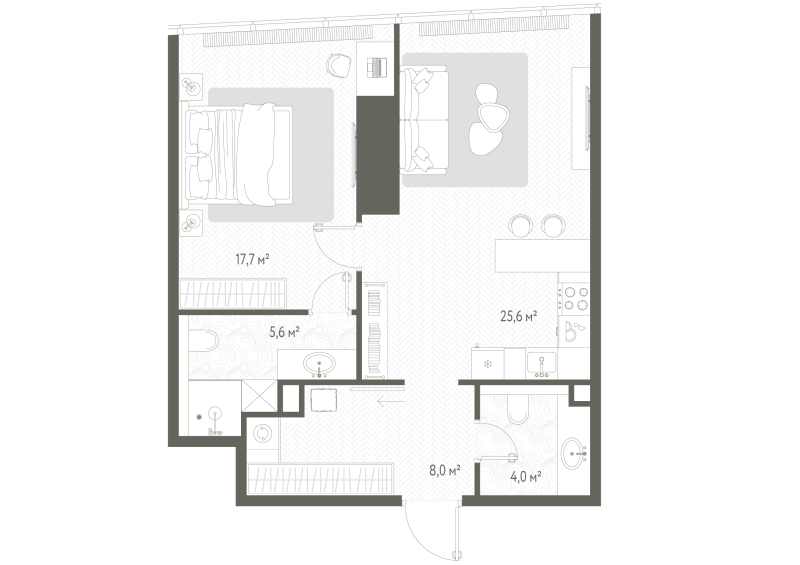 2 ккв (Евро) 60,9 м²
